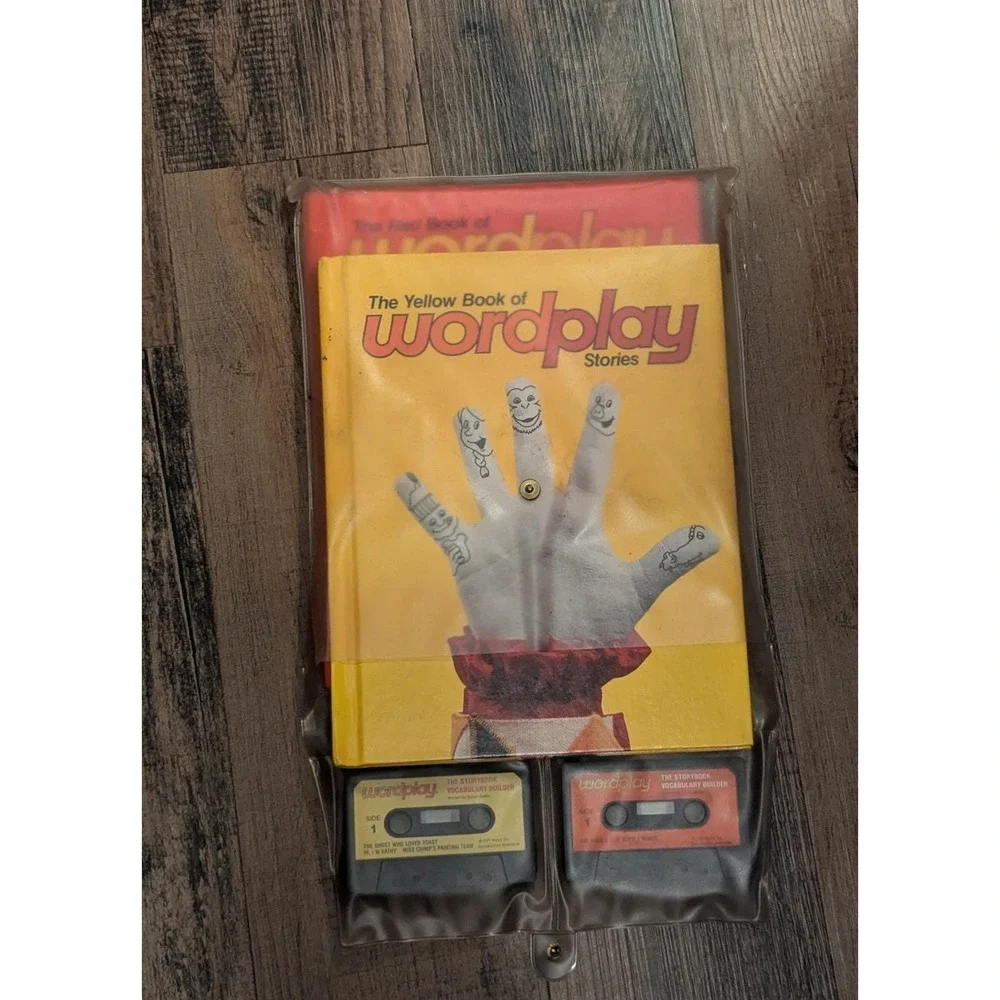 The Yellow & Red Book of Wordplay Stories 2 Cassette Tapes With Protective Cover